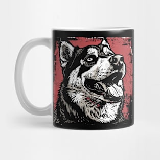 Retro Art Alaskan Malamute Dog Lover Mug